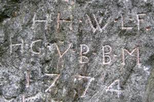 Inschrift von 1774 am Saumweg