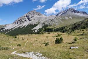 Pass Costainas, Blick Richtung Val S-charl