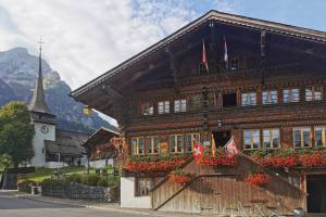 Gsteig, Kirche und Gasthaus Bären