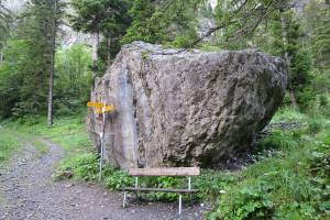 Gsteig, Felsblock im Rotegrabe