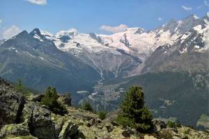 Wanderung Saas-Almagell - Almagelleralp - Saas-Balen, Blick nach Saas Fee